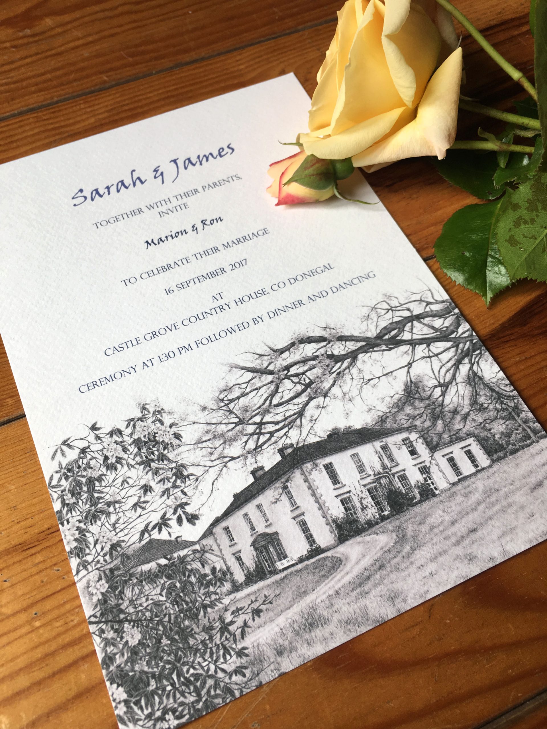 Sarah and James - Wedding invitations by Gilly